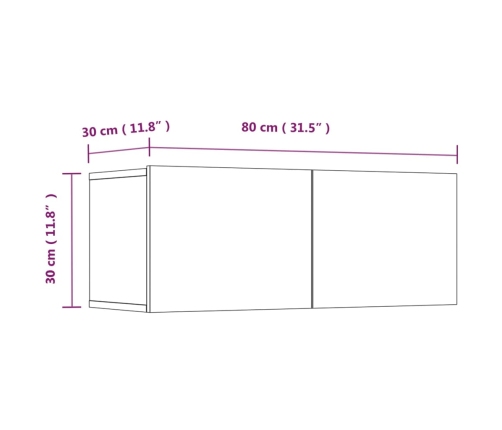 Set de muebles para TV 4 pzas madera contrachapada roble Sonoma