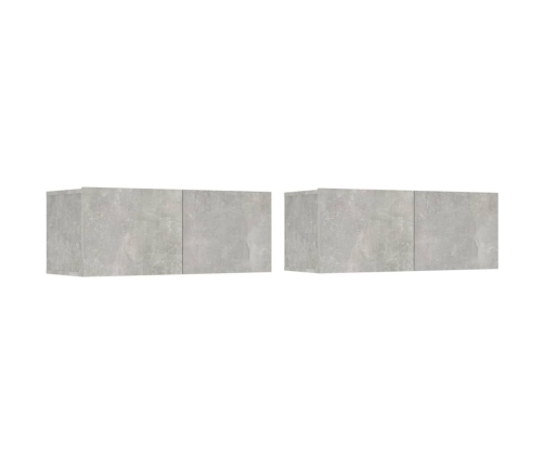 Set de muebles de TV 4 pzas madera contrachapada gris hormigón