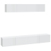 Set de muebles de TV 4 pzas madera contrachapada blanco brillo