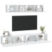 Set de muebles de TV 4 pzas madera contrachapada blanco brillo