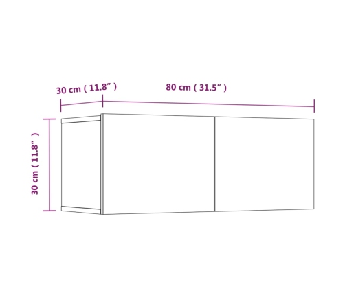 Set de muebles para TV 4 pzas madera contrachapada gris Sonoma