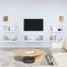 Set de muebles para TV 7 piezas madera contrachapada blanco