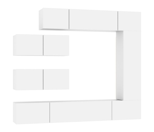 Set de muebles para TV 7 piezas madera contrachapada blanco