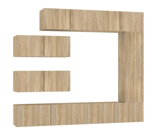 Set de muebles para TV 7 pzas madera contrachapada roble Sonoma