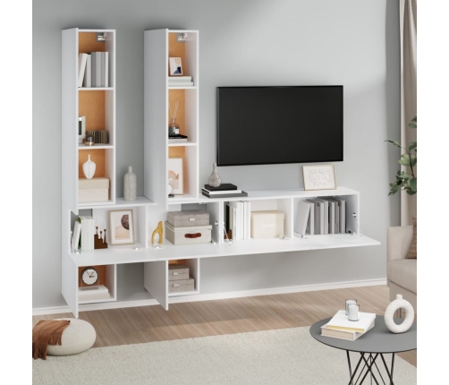 Mueble de pared para TV madera contrachapada blanco