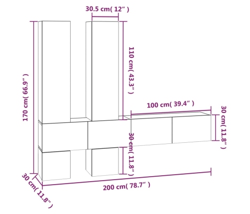 Mueble de pared para TV madera contrachapada blanco