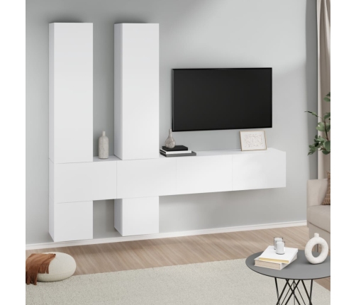 Mueble de pared para TV madera contrachapada blanco