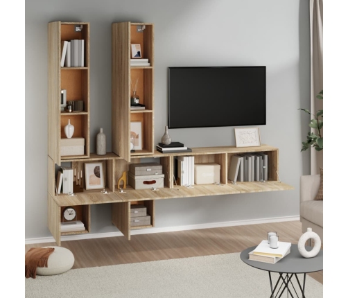 Mueble de pared para TV madera contrachapada color roble sonoma