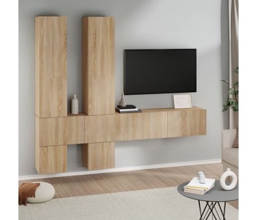 Mueble de pared para TV madera contrachapada color roble sonoma