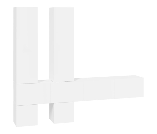 vidaXL Mueble de pared para TV madera contrachapada blanco brillante