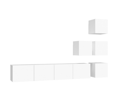 Mueble de pared para TV madera contrachapada blanco