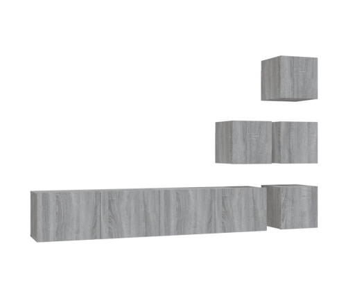 Mueble de pared para TV madera contrachapada gris sonoma