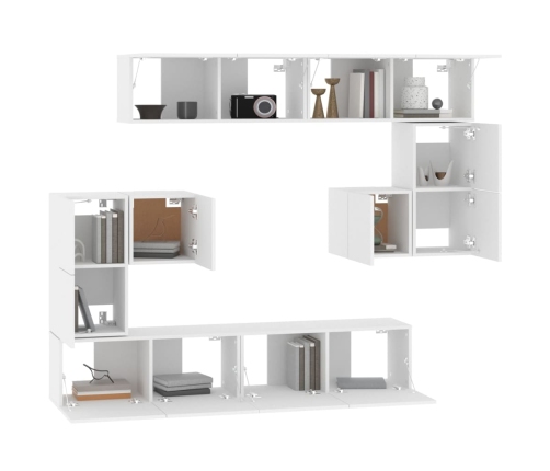 Mueble de pared para TV madera contrachapada blanco