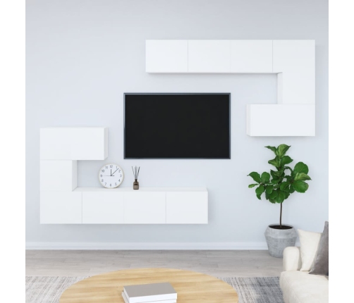 Mueble de pared para TV madera contrachapada blanco