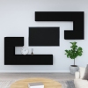 Mueble de pared para TV madera contrachapada negro