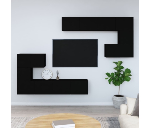 Mueble de pared para TV madera contrachapada negro