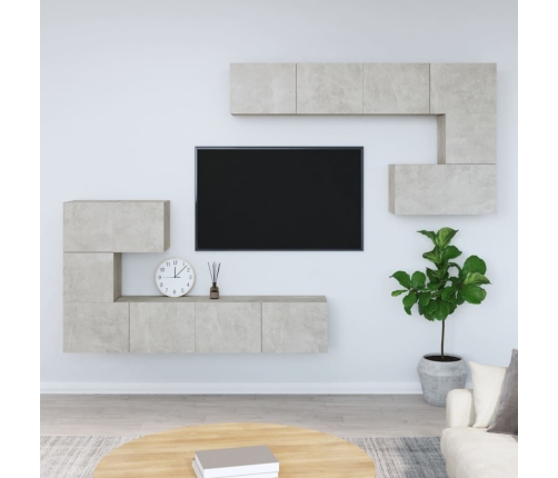 Mueble de pared de TV madera contrachapada gris hormigón