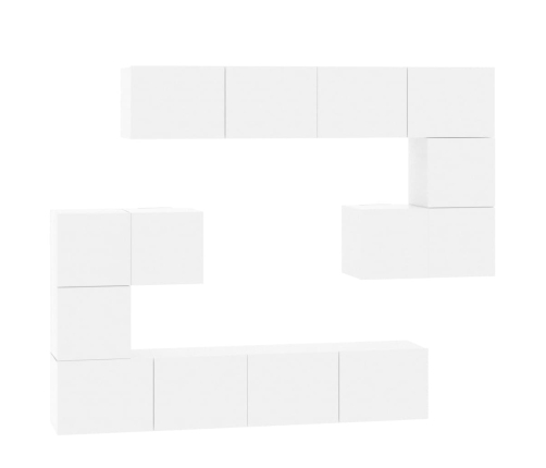 Mueble de pared para TV madera contrachapada blanco brillante