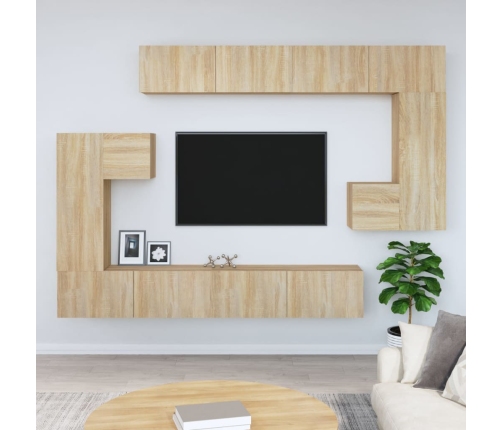 Mueble de pared para TV madera contrachapada color roble sonoma