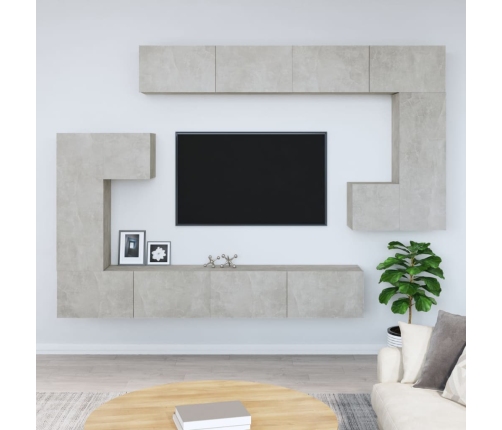 Mueble de pared de TV madera contrachapada gris hormigón