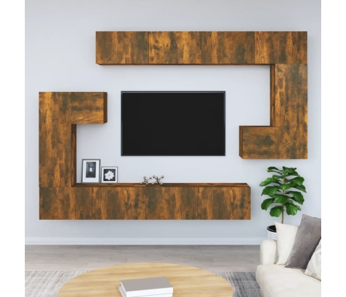 Mueble de pared para TV madera contrachapada roble ahumado