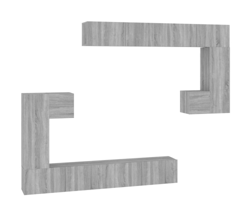 Mueble de pared para TV madera contrachapada gris sonoma