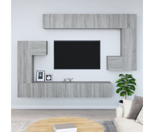 Mueble de pared para TV madera contrachapada gris sonoma