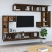 Mueble de pared para TV madera contrachapada roble marrón