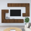 Mueble de pared para TV madera contrachapada roble marrón