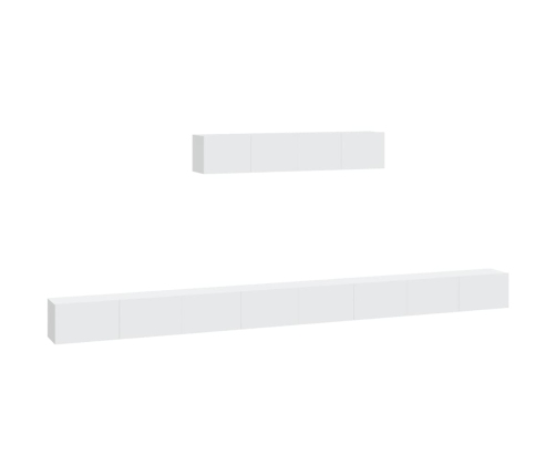 Set de muebles para TV 6 piezas madera contrachapada blanco