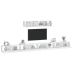 Set de muebles para TV 6 piezas madera contrachapada blanco