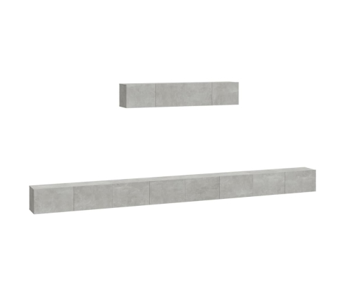 Set de muebles de TV 6 pzas madera contrachapada gris hormigón