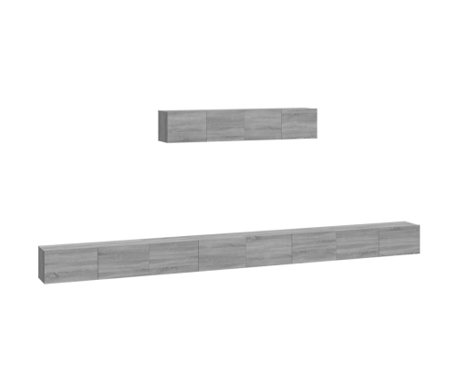 Set de muebles para TV 6 pzas madera contrachapada gris Sonoma