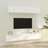 Set de muebles para TV 6 piezas madera contrachapada blanco