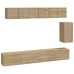 Set de muebles para TV 6 pzas madera contrachapada roble sonoma