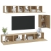 Set de muebles para TV 6 pzas madera contrachapada roble sonoma