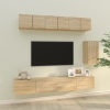 Set de muebles para TV 6 pzas madera contrachapada roble sonoma