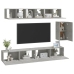 Set de muebles de TV 6 pzas madera contrachapada gris hormigón