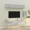 Set de muebles de TV 6 pzas madera contrachapada gris hormigón