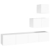 Set de muebles para TV 4 piezas madera contrachapada blanco