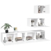 Set de muebles para TV 4 piezas madera contrachapada blanco