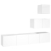 Set de muebles de TV 4 pzas madera contrachapada blanco brillo