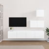 Set de muebles de TV 4 pzas madera contrachapada blanco brillo