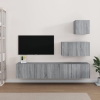 Set de muebles para TV 4 pzas madera contrachapada gris Sonoma