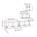 Set de muebles para TV 4 pzas madera contrachapada marrón roble