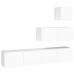 Set de muebles para TV 4 piezas madera contrachapada blanco