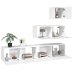 Set de muebles para TV 4 piezas madera contrachapada blanco