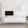 Set de muebles para TV 4 piezas madera contrachapada blanco