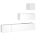 Set de muebles de TV 4 pzas madera contrachapada blanco brillo