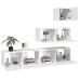 Set de muebles de TV 4 pzas madera contrachapada blanco brillo